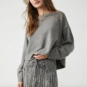 Free People Jamie Sweater Dark Heather Grey Size S